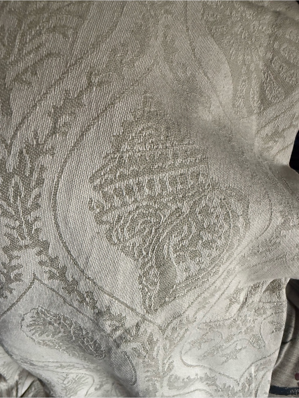 Elegant Cream Paisley Jacquard table cloth.